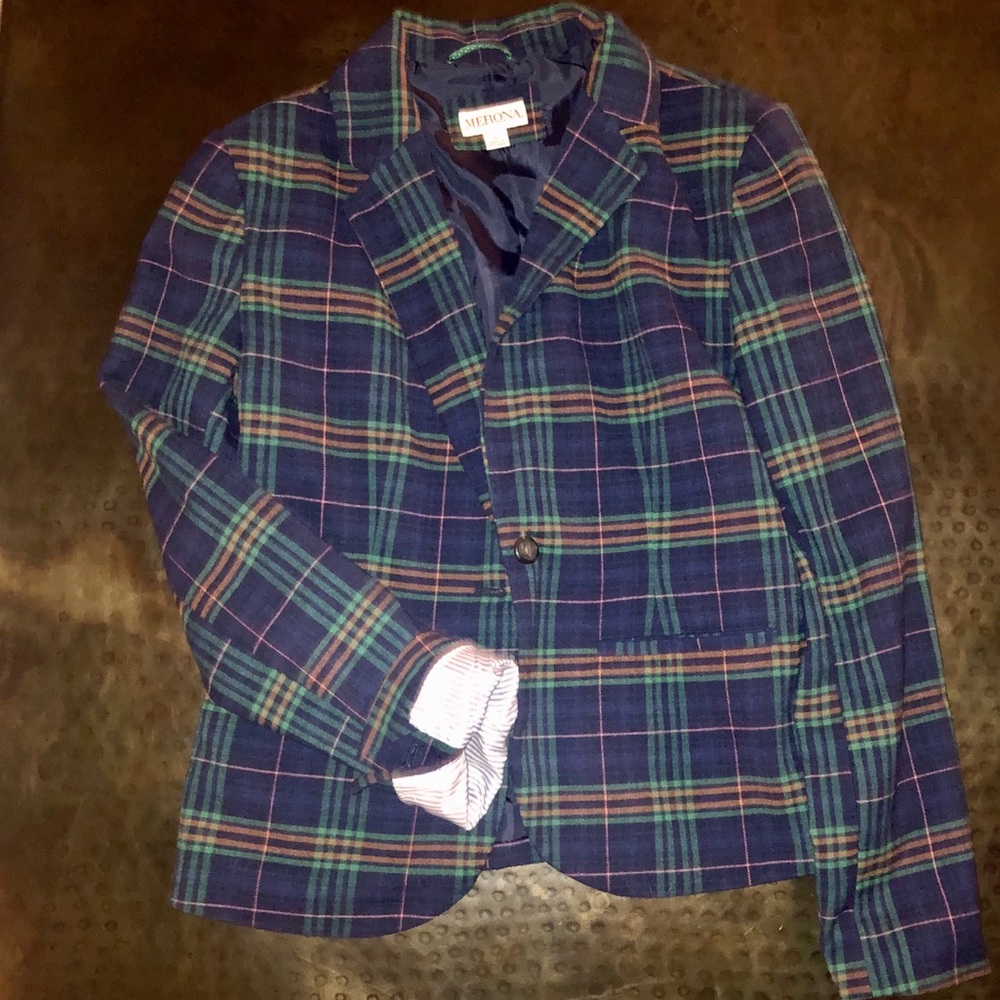💚💙 Plaid Blazer